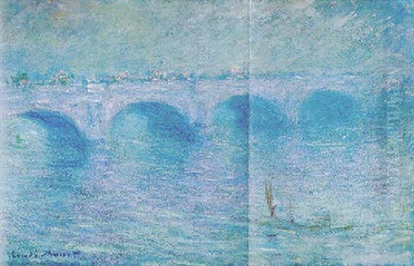 Waterloo Bridge, Brouillard Oil Painting by Claude Monet