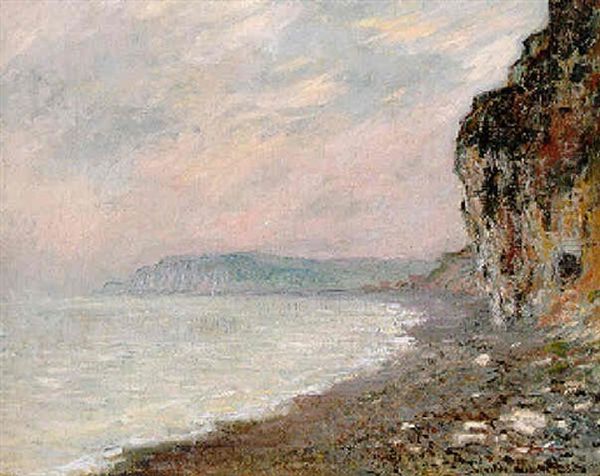 Falaises A Pourville, Effet De Brouillard Oil Painting by Claude Monet