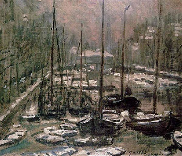 Le Geldersekade A Amsterdam, L'hiver Oil Painting by Claude Monet