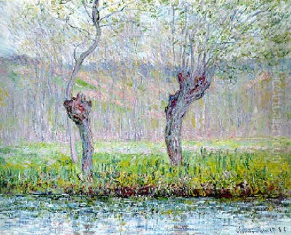 Printemps, Saules Oil Painting by Claude Monet