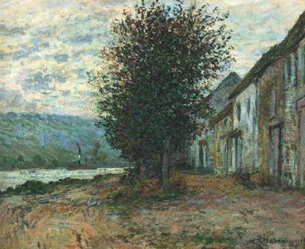 Bord De La Seine A Lavacourt Oil Painting by Claude Monet