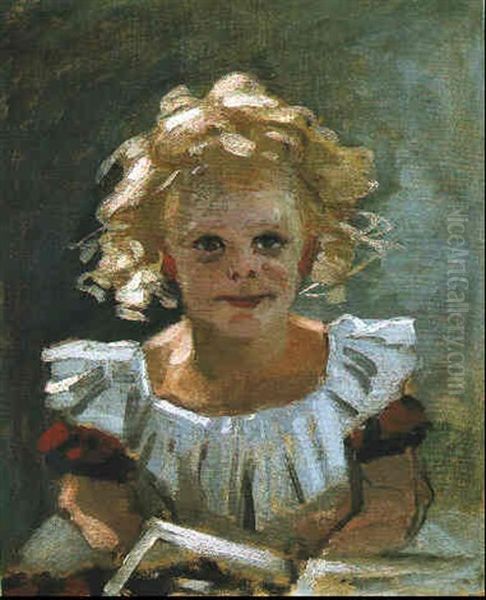 Portrait Du Petit Louis Gaudibert Oil Painting by Claude Monet