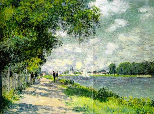 La Seine A Argenteuil Oil Painting by Claude Monet