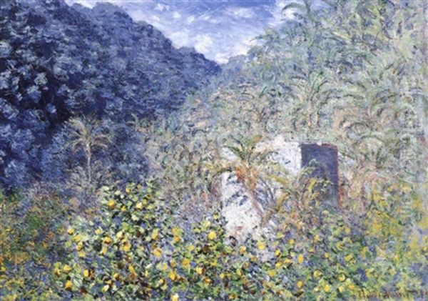 La Vallee De Sasso, Effet Bleu Oil Painting by Claude Monet