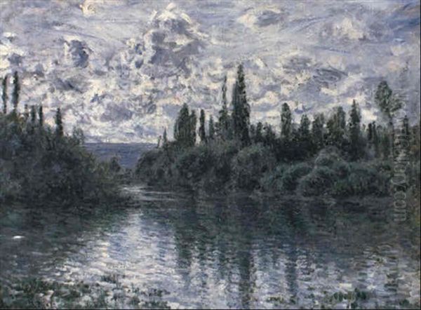 Bras De La Seine Pres De Vetheuil Oil Painting by Claude Monet