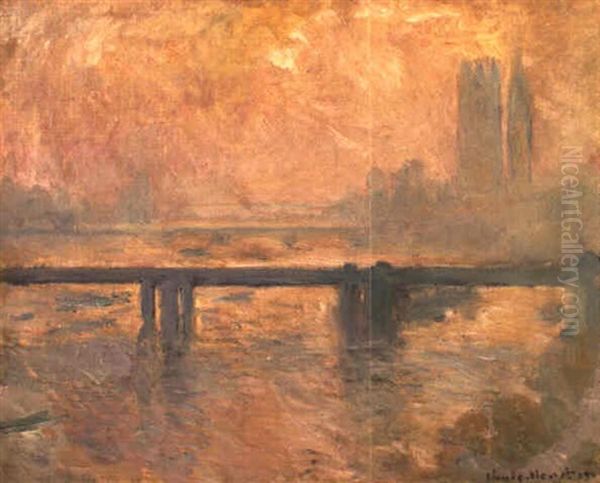 Charing Cross Bridge Oil Painting by Claude Monet