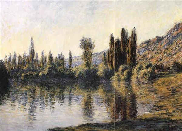 La Seine...vetheuil Oil Painting by Claude Monet