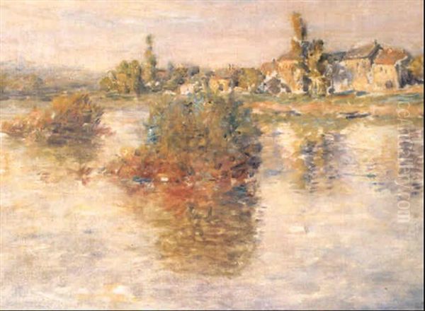 La Seine A Lavacourt Oil Painting by Claude Monet