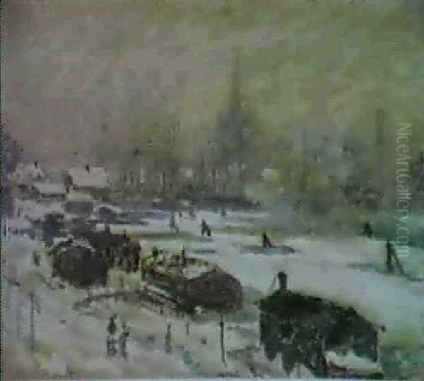 Neige A Amsterdam Oil Painting by Claude Monet