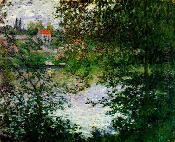 A Travers Les Arbres, Ile De La Grande Jatte Oil Painting by Claude Monet