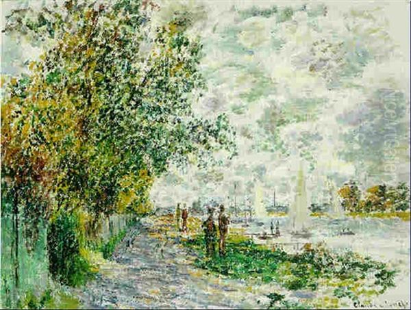 La Berge Du Petit-gennevilliers Oil Painting by Claude Monet