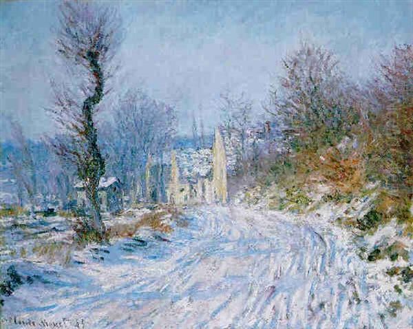 Route De Giverny En Hiver Oil Painting by Claude Monet