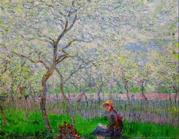 Un Verger Au Printemps Oil Painting by Claude Monet