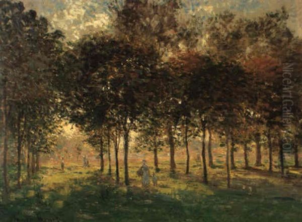 La Promenade D'argenteuil, Soleil Couchant Oil Painting by Claude Monet