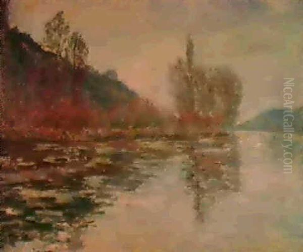 La Seine Pres De Giverny Oil Painting by Claude Monet