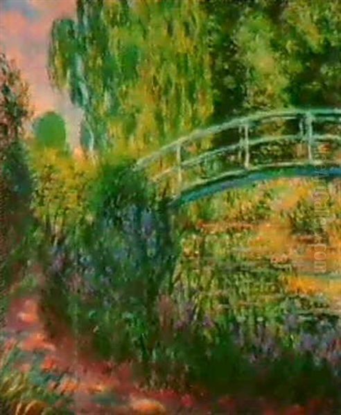 Le Pont Japonais, Bassin Aux Nymphtas Oil Painting by Claude Monet