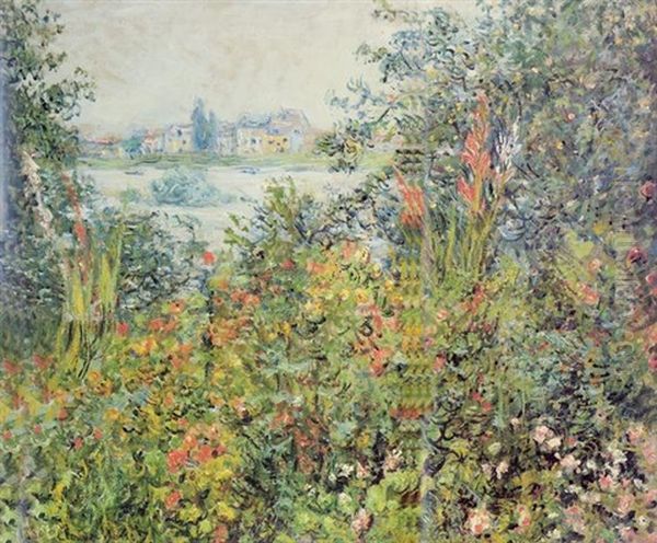 Fleurs A Vetheuil Oil Painting by Claude Monet