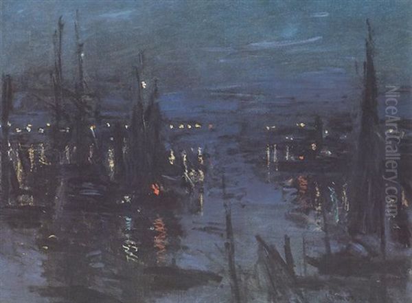 Le Port Du Havre, Effet Du Nuit Oil Painting by Claude Monet