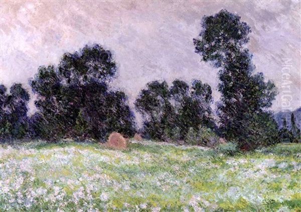 Prairie Fleurie A Giverny Oil Painting by Claude Monet