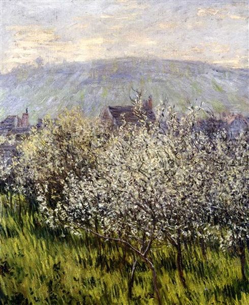 Pruniers En Fleurs Oil Painting by Claude Monet