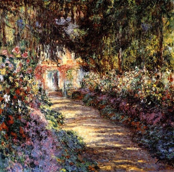 Le Jardin Fleuri Oil Painting by Claude Monet