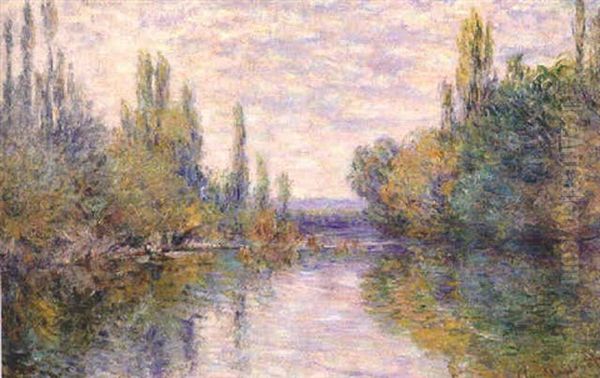 Un Bras De La Seine Pres De Vetheuil Oil Painting by Claude Monet