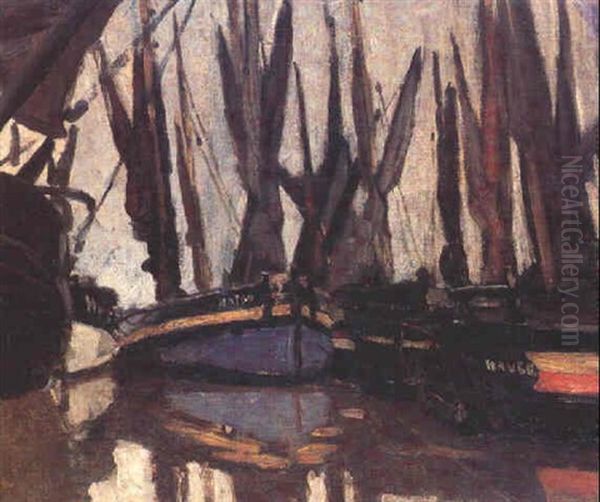 Barques De Peche Oil Painting by Claude Monet