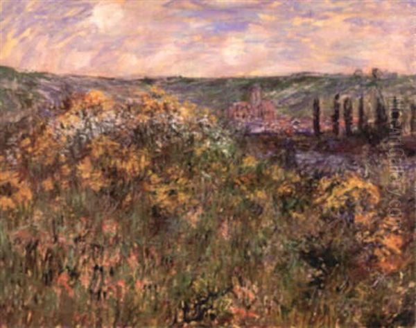 Pres De Vetheuil Oil Painting by Claude Monet