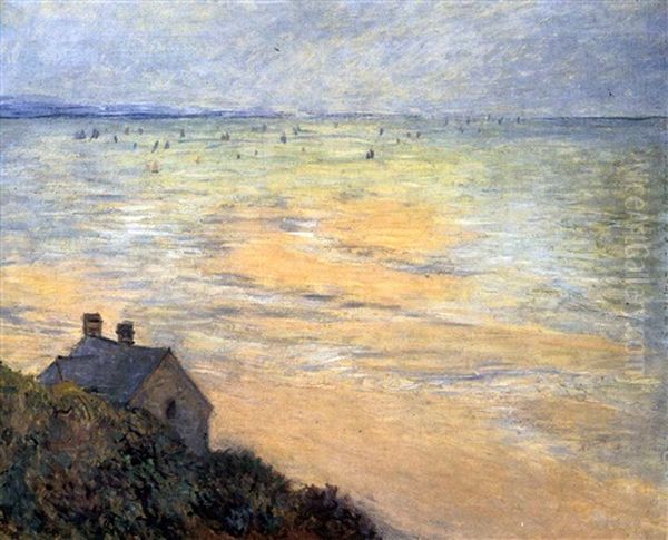 La Cabane A Trouville; Maree Basse Oil Painting by Claude Monet