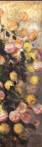 Dahlias Oil Painting by Claude Monet