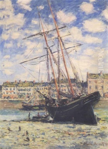 Bateau Echoue Oil Painting by Claude Monet