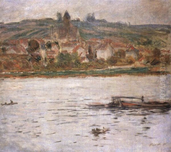 Vetheuil, Peniche Sur La Seine Oil Painting by Claude Monet