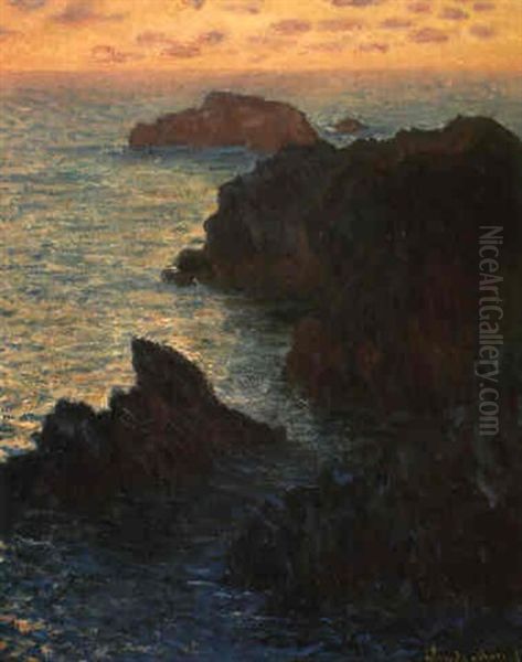 Point De Rochers A Port-goulphar Oil Painting by Claude Monet