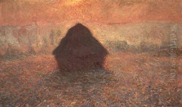 Meule, Soleil Dans La Brume Oil Painting by Claude Monet