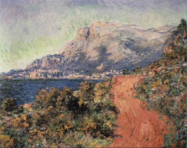 La Route Rouge Pres De Menton Oil Painting by Claude Monet