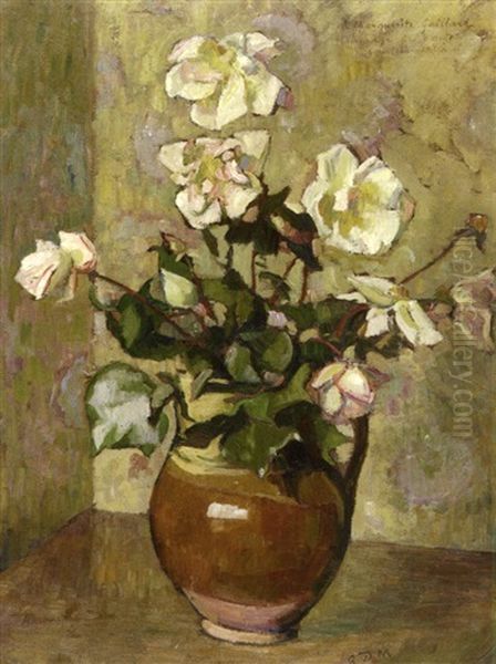 Le Vase De Roses Oil Painting by Georges Daniel Monfreid