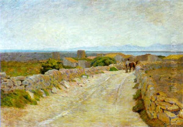 Sur Le Chemin En Bordure De Mer Oil Painting by Georges Daniel Monfreid