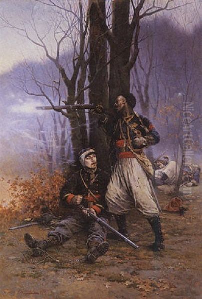 Ben-kaddour At The Battle Of Lorcy, December 26, 1870 by Jules Monge