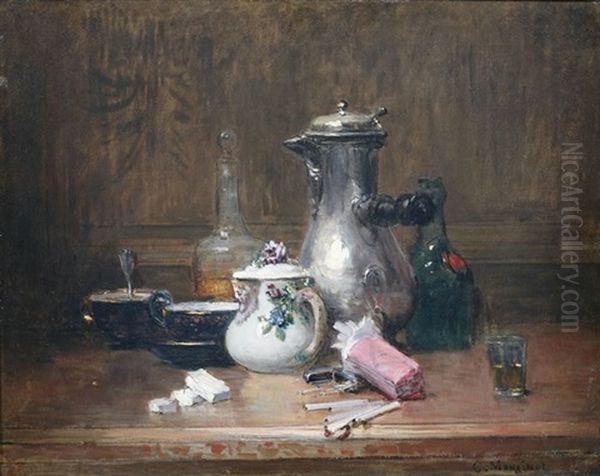 Nature Morte Du Bon Vivant Oil Painting by Charles Monginot