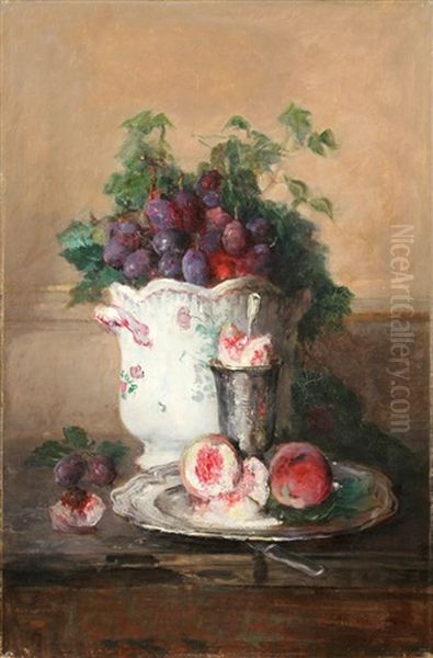 Stillleben Mit Fruchten Und Cachepot Oil Painting by Charles Monginot