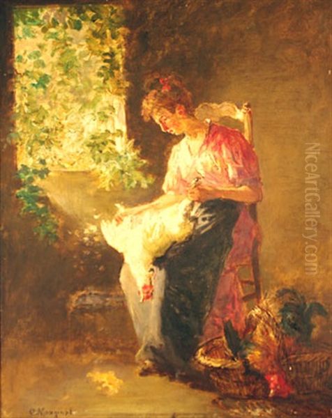 Avant Le Repas Oil Painting by Charles Monginot