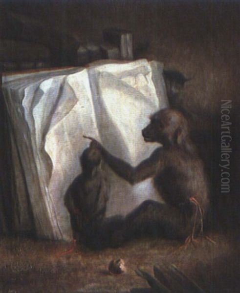 Darwin's Theory Explained Oil Painting by Charles Monginot