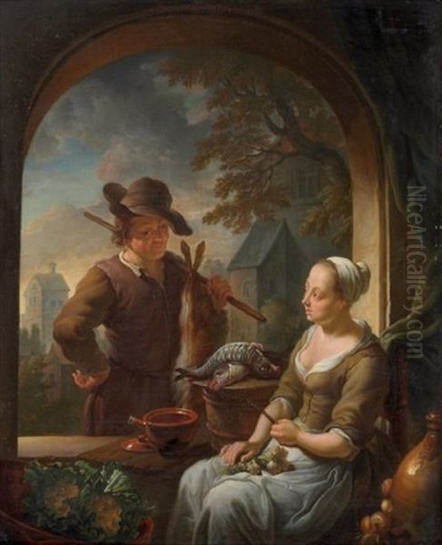 Le Retour Du Chasseur Oil Painting by Louis de Moni