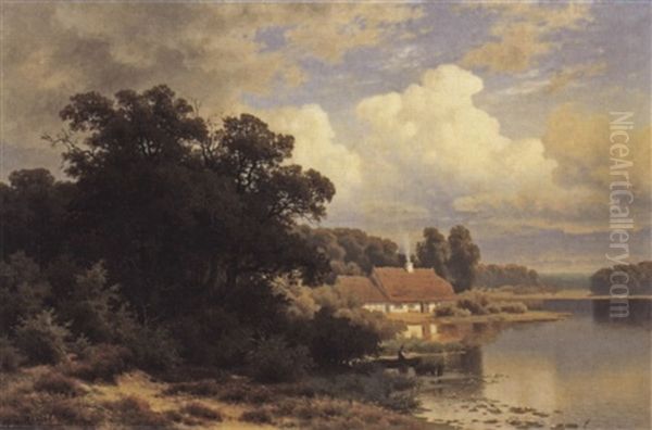 Am Fluss Oil Painting by Julius Monien