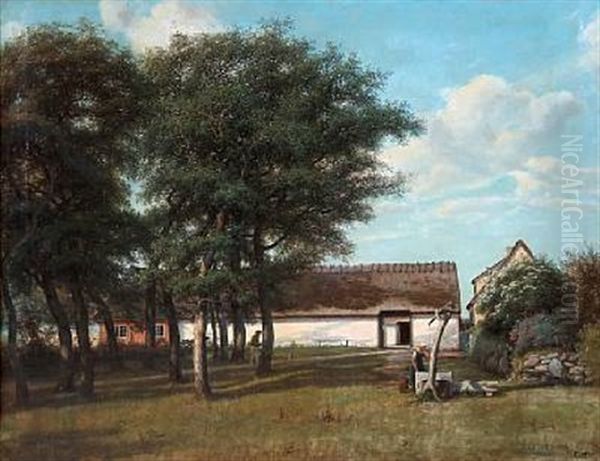 Summer Day At A Danish Thatched Farmhouse by David Monies