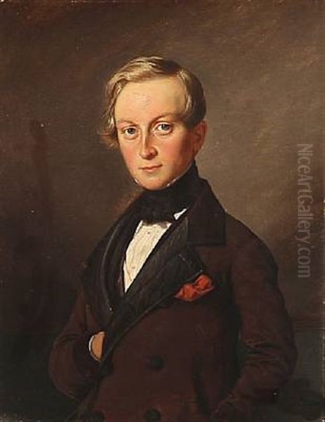 Portrait Of Rasmus Julius Wandel (1815-1910) Oil Painting by David Monies