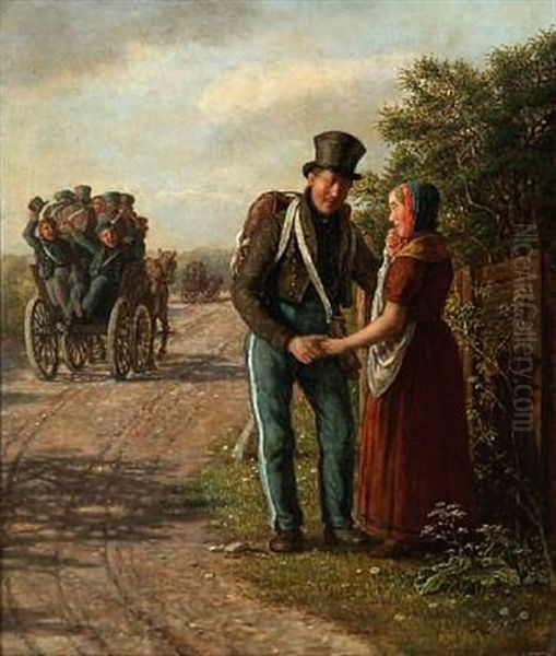 The Farewell. Motif From The First Schleswian War Oil Painting by David Monies