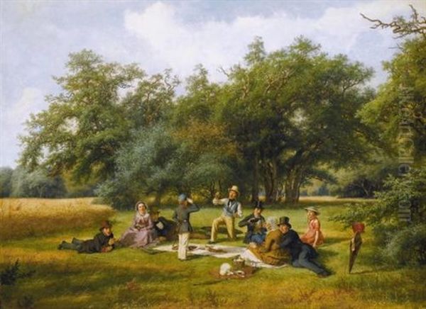 The Picnic Oil Painting by David Monies