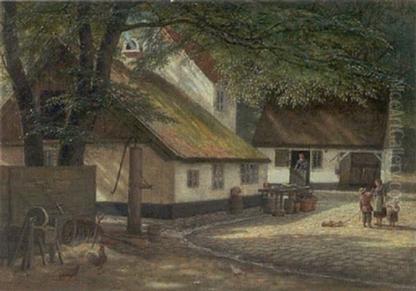 Peter Liebs Skovloberhus I Klampenborg Dyrehave Oil Painting by David Monies