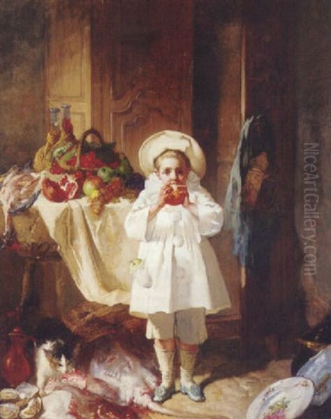 The Sweet Taste Oil Painting by Charles Moniginot